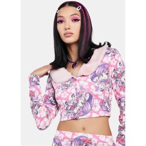 Pink Floral Long Sleeve Top